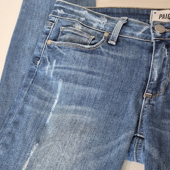 Paige Verdugo Ultra Skinny Low Rise Distressed Jeans - Size 27   ** Light Stains - Picture 5 of 12